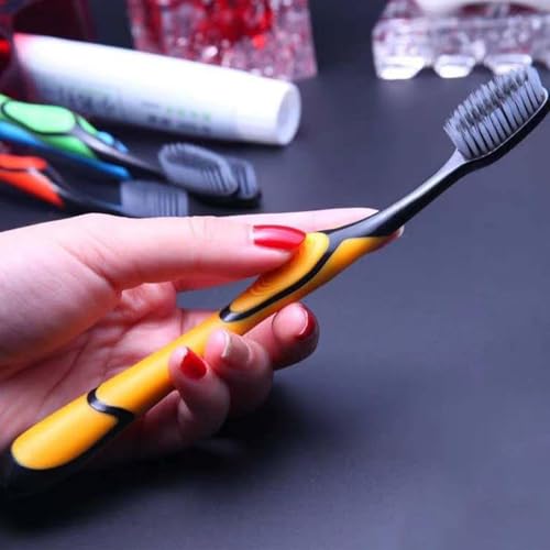 Weiche Zahnbürste für Erwachsene – Royal Denta Silver Handzahnbürste mit ergonomischem Griff | 1 Stück Zahnbürste zum Entfernen von Flecken auf den Zähnen für Zuhause, Weg – Bild 4