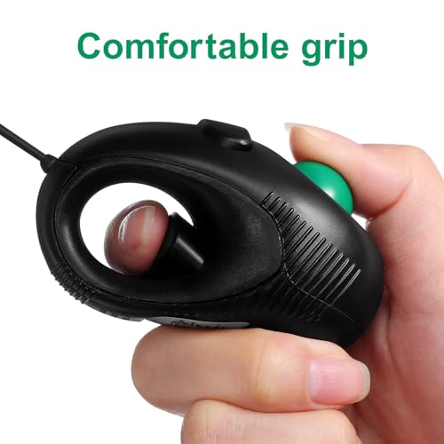 Ratón trackball 4d SHERCHPRY con cable, mini diseño de plástico duro y 3 botones para escritorio 4