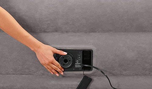 Intex 64418 Matelas pneumatique + Pompe Mixte, Gris, 152 x 203 cm