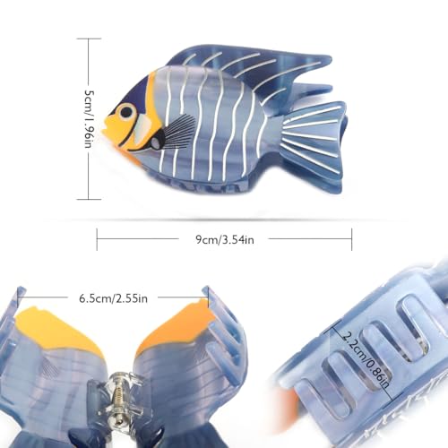 Personfun H922 Blue Striped Fish Hair Claw Personalized Ocean Animal Acetate Hair Claw Clip thumb #1