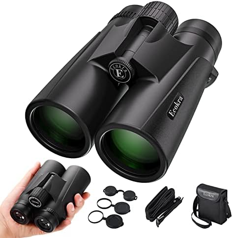 12x42 HD Binoculars for Adults & Kids,Super Bright High Power Binoculars with Large view,Clear Low Light Night Vision,BAK4,FMC Prisms,Waterproof Compact Binoculars for Hunting,Bird Watching,Stargazing