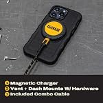 DEWALT Support de téléphone magnétique pour kit de voiture, chargeur sans fil lourd, montage à l'évent, support de dash, supports de charge Supports de téléphone cellulaire pour votre voiture iPhone 17 16 15 14