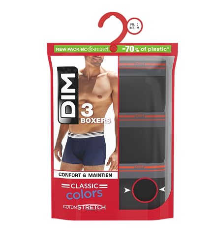 Calzoncillos tipo bóxer DIM para hombre pack de 3 de algodón suave 4