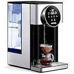 KOMORE 4L Instant Hot Water Dispenser, Filter Water Dispenser with 7 Temperature Presets & 7 Volume Options, 2600W Fast Boil, Electric Kettle with LED Touch Display, Black