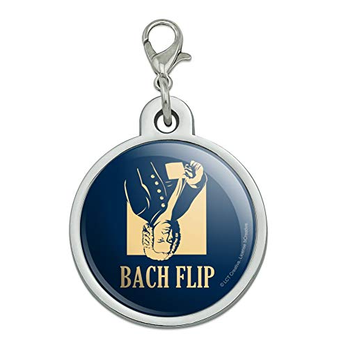 GRAPHICS & MORE Bach Flip Back Johann Sebastian Classical Music Funny Humor Chrome Plated Metal Pet Dog Cat ID Tag