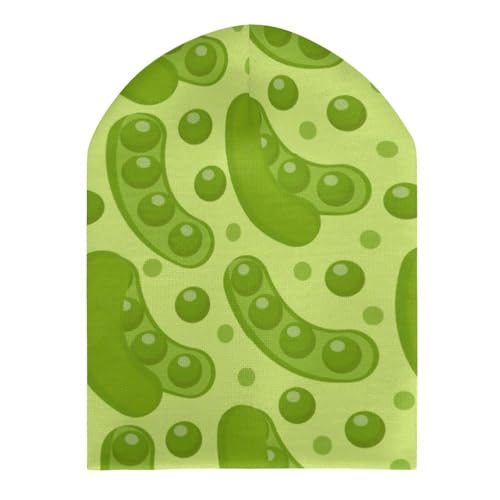 Cartoon Pea Pattern Kids Beanie Hat for for Girls Boys Children Cap Winter Knitted Chemo Cancer Headwear Accessories Gifts Decoration Black3