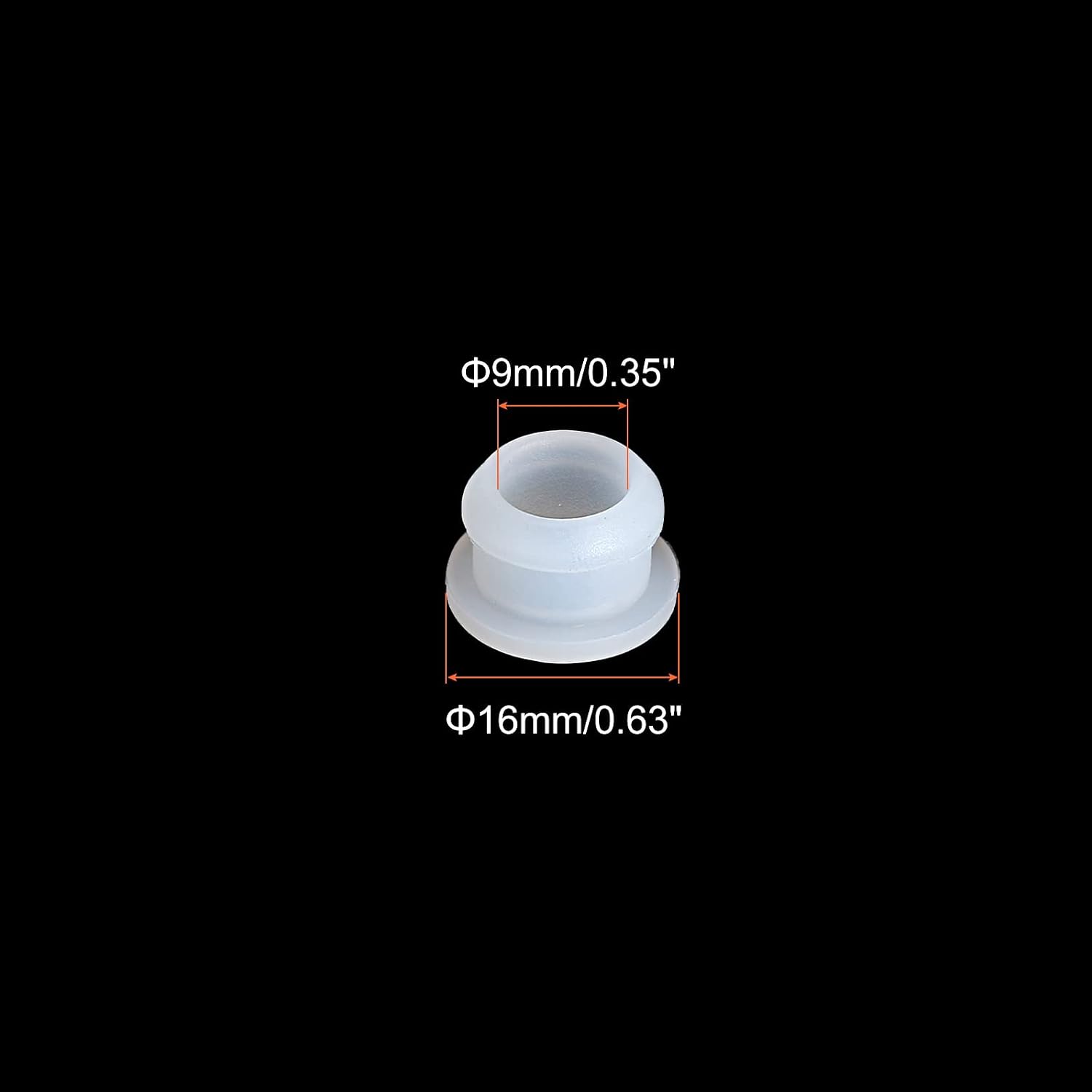 MECCANIXITY 4Pcs Snap Rubber Grommet Hole Plug Mount Dia 12mm ID 9mm H 10mm Seal Anti-Scratch for Electrical Box Cable Pipe Transparent