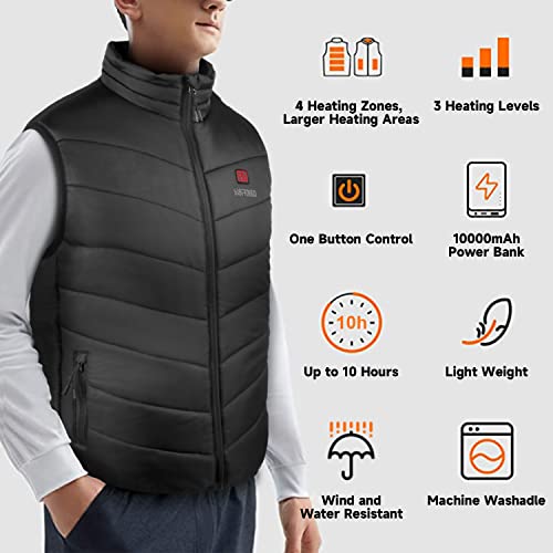Carofield Heated Vest For Men, 2022 Warming Heated Vest With Battery Pack For Hiking Camping #TOP3