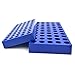 Tisch Scientific Vial Racks for 4mL Vials | 5 Pack | Blue Polypropylene | 9" x 4.5" x 1" | 50 Holes | Hole Diameter: 15mm | Autoclavable | CV2056