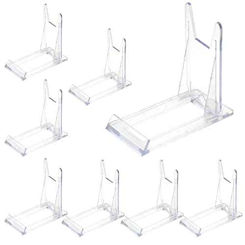 Zasiene Support de Présentation Réglable 8 Pièces Support de Chevalet en Acrylique Chevalet de Présentoir Transparent porte Photo Chevalet Livre Support Livre Présentoir Acrylique pour Menu Assiette Cover
