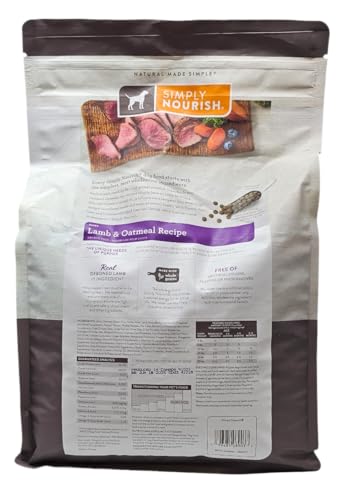 SIMPLY NOURISH Puppy Lamb and Oatmeal Dry Dog Food, 5 Pound Bag
