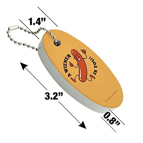 Graphics & More A Wiener Winner Is You Hot Dog Funny Humor Floating Keychain Oval Foam Fishing Boat Buoy Key Float #TOP3