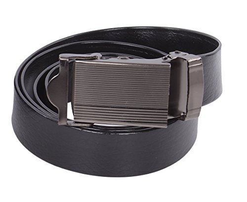 NO HOLES Men's Heavy Duty Durable Automatic Buckle PU Leather Belt3