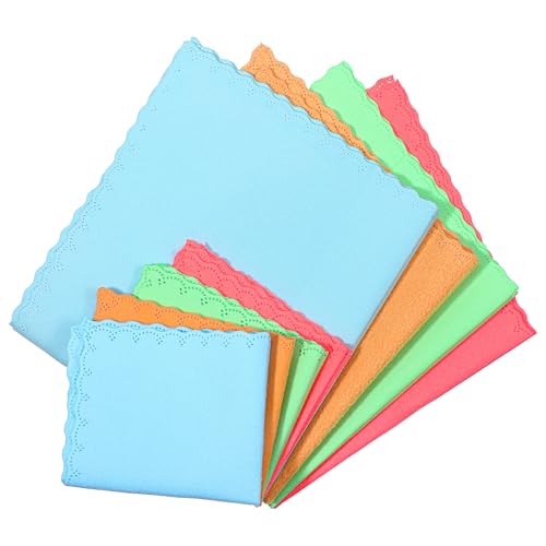 TIESOME 8 PCS Instruments Cleaning Cloths, 4 Colors 2 Sizes Microfiber Soft Lint Free Guitar