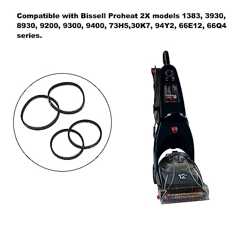 Ruimou 4 Stück Staubsauger-Antriebsriemen 203-6688 & 203-6804 kompatibel mit Bissell Proheat 2X 1383 3930 8930 9200 9300 9400 73H5 30K7