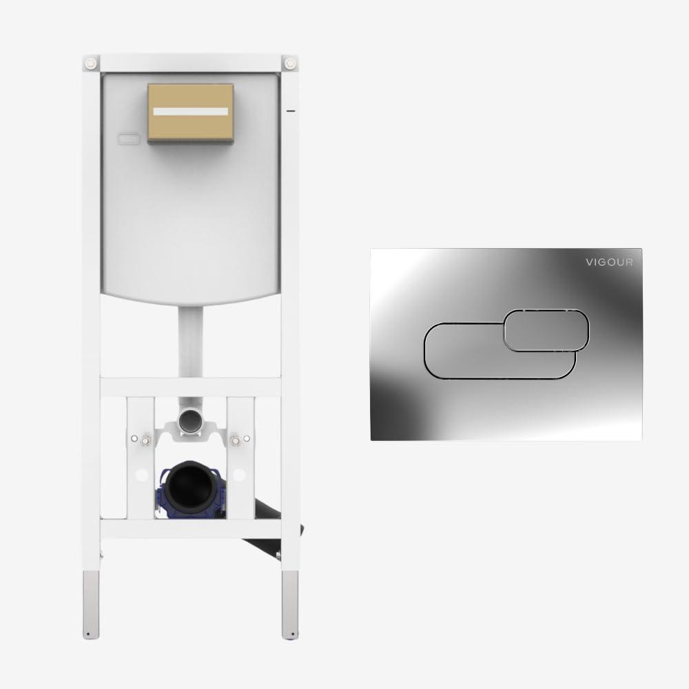 CONEL WC - Vorwandelement mit VIGOUR Betätigungsplatte V1AI2CH verchromt