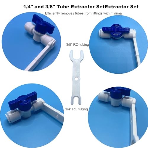 10ft 3/8" RO Water Line Kit​​: 3/8 Ro Tubing Quick Connect Fittings (3/8 Inch Water Line Ball Valve + Tee + Elbow + Straight) & Tube Cutter/Remover Tool for Water Purifiers & Refrigerator Systems by YPlithrotos - Image 5