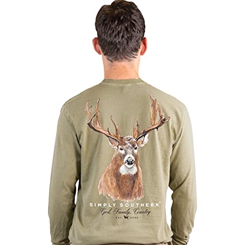 Simply Southern Men's Buck Deer Long Sleeve T-Shirt #TOP10