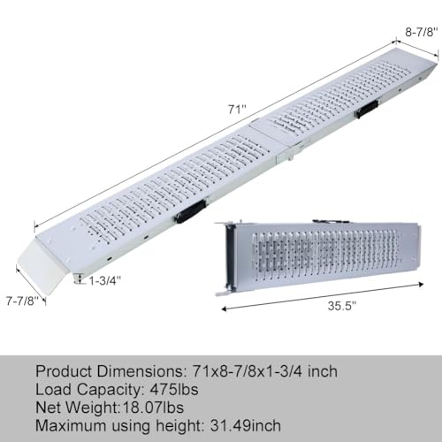 Rampa Carga Plegable de Acero 71" 950 lbs Pack x2 miniatura 3