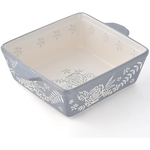 Wisenvoy Baking Dish 8x8 Baking Pan Brownie Pan Casserole Dish Hand-Painted Casserole Dishes For Oven Lasagna Pan