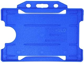 NHS Blue Recyclable Single-Sided Rigid Open Faced ID Card Badge Holders Horizontal/Landscape (CR80 54mm 86mm, Credit Card Sized) (NHS Blue)