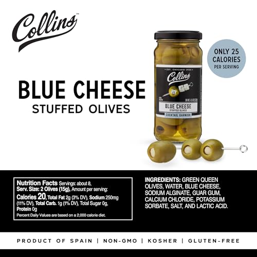 image for Collins Chicago Collins Gourmet Blue Cheese Olives, Premium Stuffed-Ch