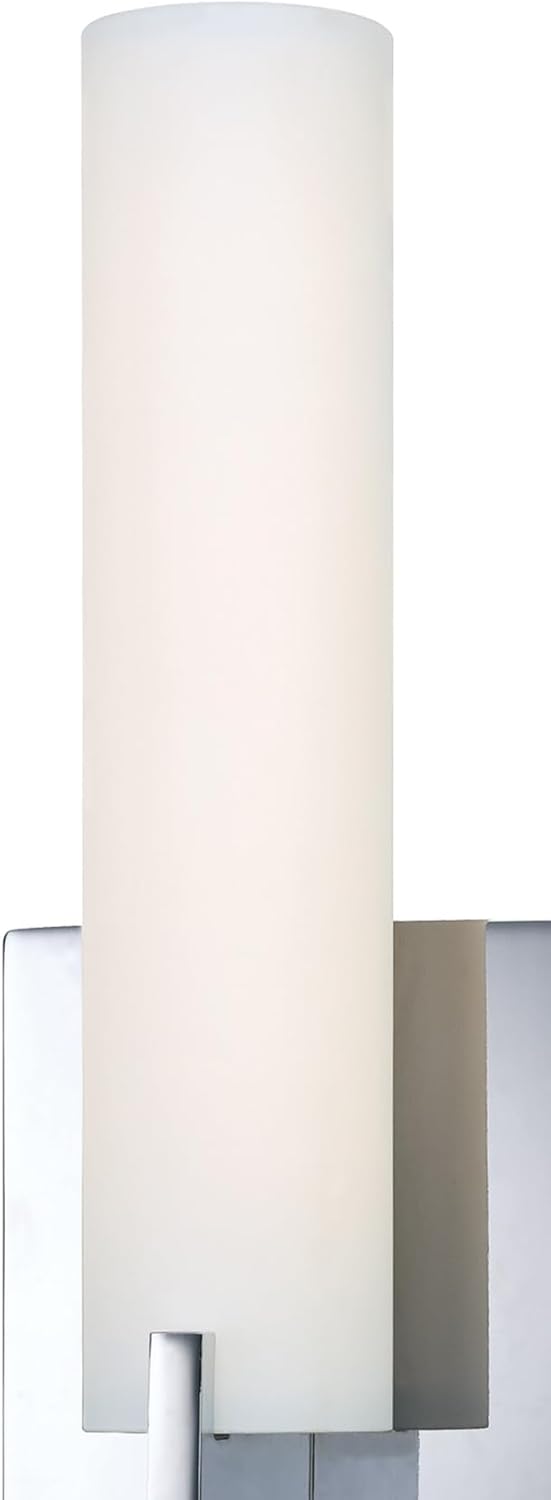 GEORGE KOVACS P5040-077-L Tube LED Wall Sconce, 1-Light, 12 Total Watts, 13.25-in H x 4.75-in W, Chrome