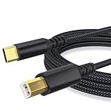 Câble Imprimante USB C 2M,Cable USB B Vers USB C,pour Imprimante et Scanner   Nylon Tressé,Compatible HP,Canon,Lexmark,Dell,EpsonBrother,Lexmark,DAC