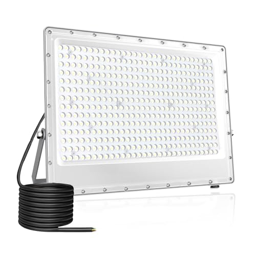 Fosingut LED Strahler Außen,400W LED Scheinwerfer Innen,Kaltweiß 6500K 588 LEDs Flutlicht Werkstattlampe,IP65 Wasserdicht Wandleuchte Draußen Fluter,40000LM Baustrahler für Garten,Keller,Terrassen