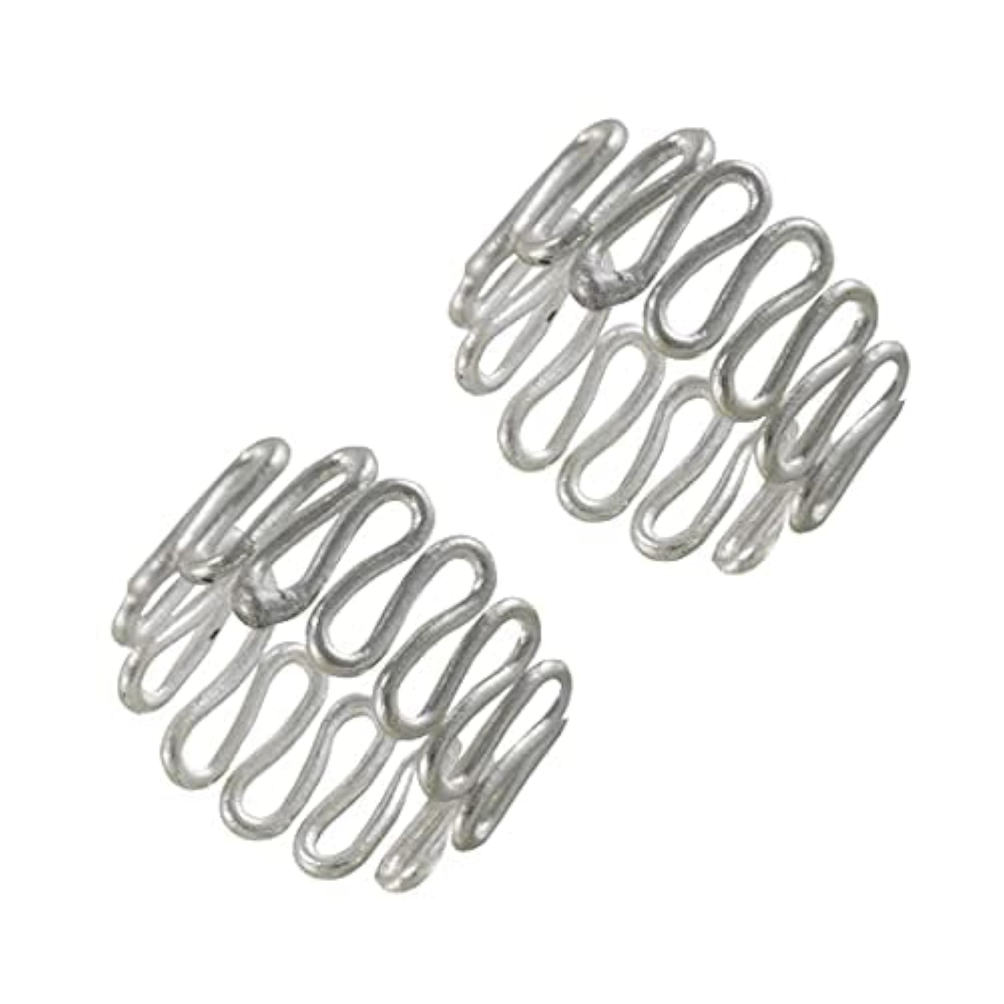 Set of 3 Pairs Artificial Sterling Silver Abstract Toe Rings
