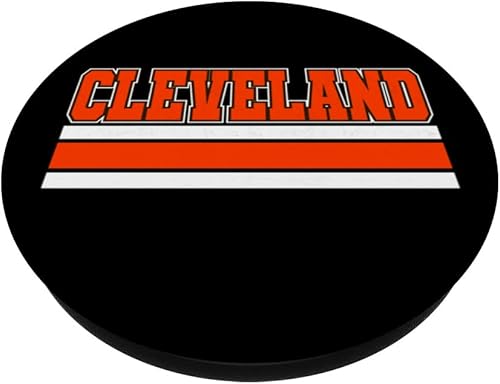 Miniatura 2 de Cleveland - PopSockets intercambiables PopSockets simples y tradicionales de Cleveland Ohio, naranja y marrón