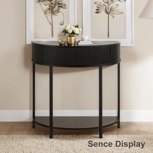Mesa auxiliar semicircular para pasillo y salones de diseño retro 6