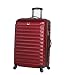 Lucas ABS Large Hard Case 28 inch Checked Suitcase With Spinner Wheels (28in, Burgundy)