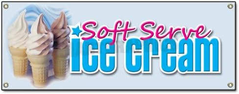 72" Soft Serve ICE Cream Banner Sign Shop Parlor Signs