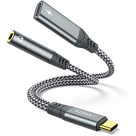 JXMOX USB C to 3.5mm Headphone and Charger Adapter Cover