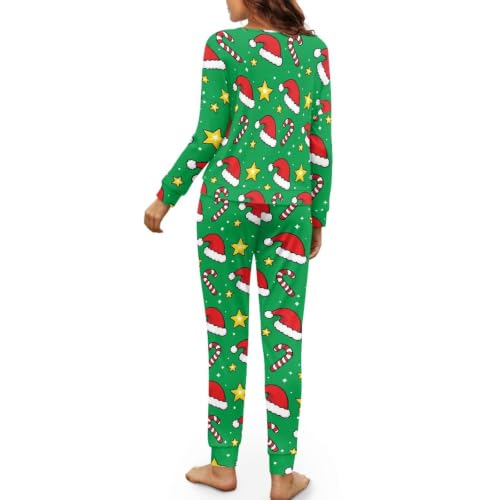 Image of Womens Lounge Set Long Sleeve Soft Pajama Sets | Casual 2 Piece Pj Outfit, Crewneck Sleepwear with Pockets, Adjustable Drawstring, Soft Comfy Fall Pajamas, Plus Size