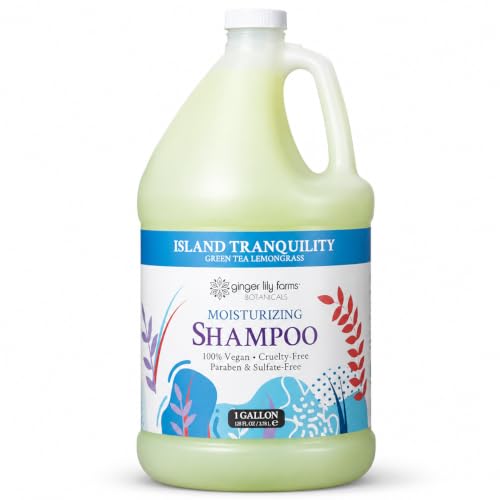 Image of Ginger Lily Farms Botanicals Shampoo, 128oz, Island Tranquility | 100% Vegan & Cruelty-Free | Moisturizing Shampoo for All Hair Types | Refill Size