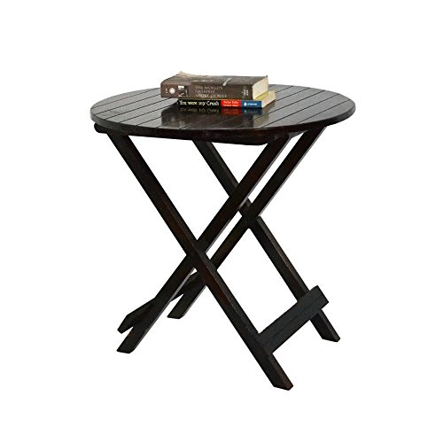 Image of MAMTA Decoration Coffee Table Patio Garden and Outdoor Furniture Round Top Folding Table - Black, Design 4, Standard (MD-TB-02-BK)