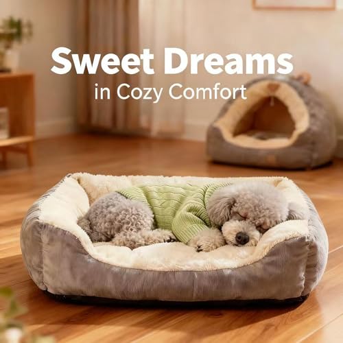 Image of Small /Medium Dog Sweater, Warm Dog Winter Coat w /Sleeves, Comfortable High Neck Premium Dog Clothes for Mini Poodle-Best for Holidays, Daily Walks S Light Green