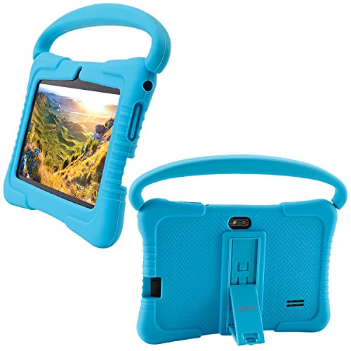 7 inch Kids Tablet PC Case, Silicone Cover with Handle and Kickstand Compatible with TOPELOTEK 7, HENGKE 7, Dragon Touch Y88X Plus, Tagital 7 T7K, Contixo Kids Tablet K2 K3 Q88 (Blue) - Thumbnail 2