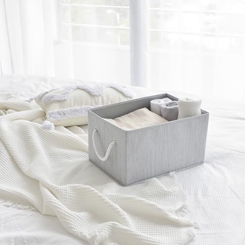 Rangement placard efficace contre le désordre lot de 2 bacs gris pliables - 2