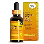 Nutravita Vitamin D3 Drops 60ml (2000 Drops) – Which? Best Buy 2025 - Vitamin D 1000IU per Drop – Flexible Dose of Liquid Vitamin D Supplement – Supports Bones, Immune System & Calcium Absorption
