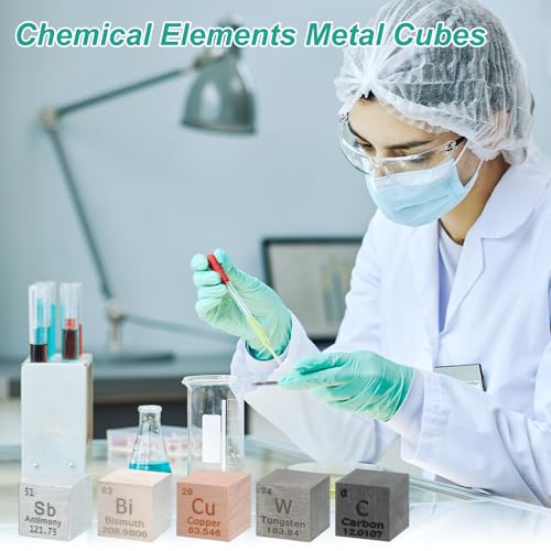Image of uxcell 1 Inch Tin Cube High Density Metal Element Cube 2 Pcs | Chemical Elements Collection Science Education Experiment Application Silver
