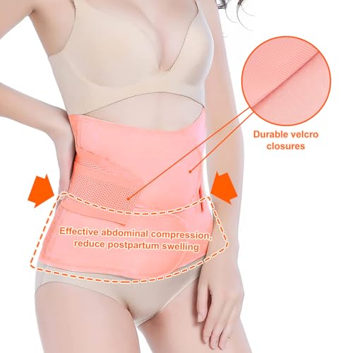 Image of Postpartum Belly Band Support: 2 Sets Adjustable Straps Provide Compression | Lower Back Pain Relief, Helps Hold Tummy, Waist, and Stomach After Birth or C-Section, Comfortable to Wear for a Full Day