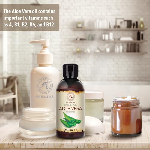 Aloe Vera Öl 250 ml - Aloe Barbadensis Leaf Extract - Basisöl - Rein & Natürlich - Trägeröl - Pflegeöl - Body Öl - für Hautpflege - Haare - Gesicht - Körperpflege