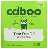 Caboo Bamboo Bath Tissues 2 Ply, Septic Safe, 9 Double Rolls, 300 Sheets, 1 Count (Pack of 6)