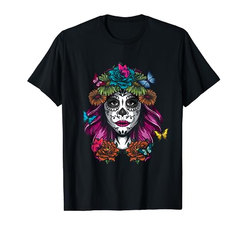 Día De Los Muertos Mexicano Día De Muertos Halloween La Catrina Camiseta