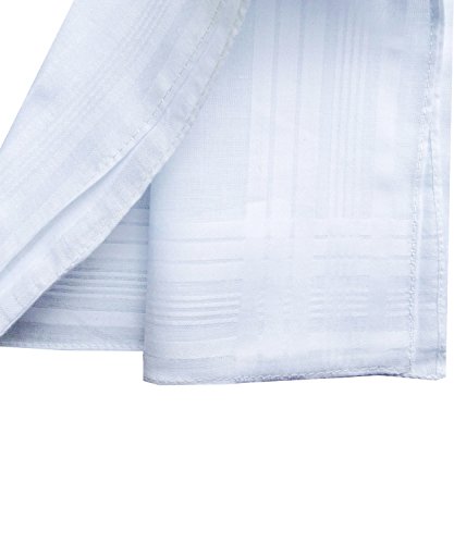 Men's Handkerchiefs 100% Cotton Solid White Hankies Set #TOP6