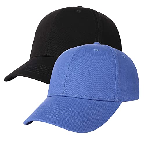 Image of 3 Pack Plain Cotton Strapback Baseball Hat Adjustable Low Profile Blank Team Ball Caps for Men Women