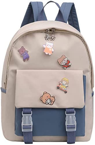 QIFFIY Süße Rucksäcke für Damen Rucksäcke mit Abzeichen Rucksäcke mit großer Kapazität Studententaschen Handtaschen Mehrfarbige Optionen Moderucksack Cover